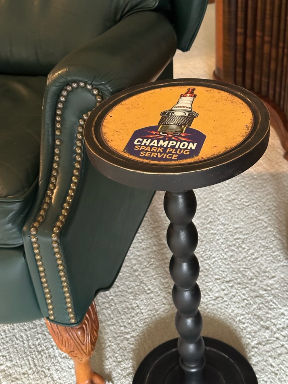 Champion Side Accent Table - Black Drink Martini Table